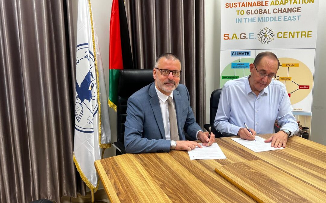 جامعة النجاح الوطنية توقّع اتفاقية المرحلة الثانية من مشروع مركز التكيّف المستدام مع التغير المناخي في الشرق الأوسط (SAGE)